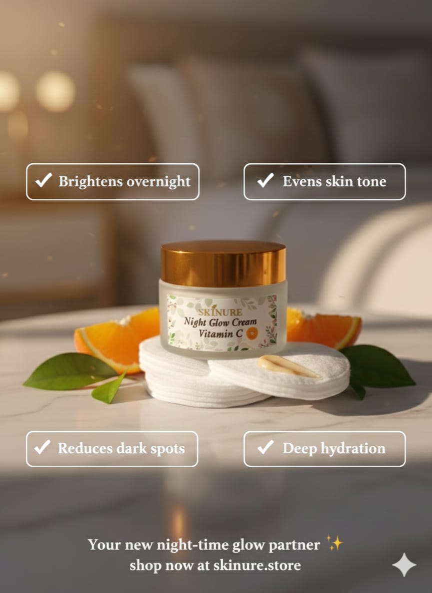 SKINURE 🌙 Vitamin C Night Glow Cream | Fade Dark Spots &amp; Brighten Skin